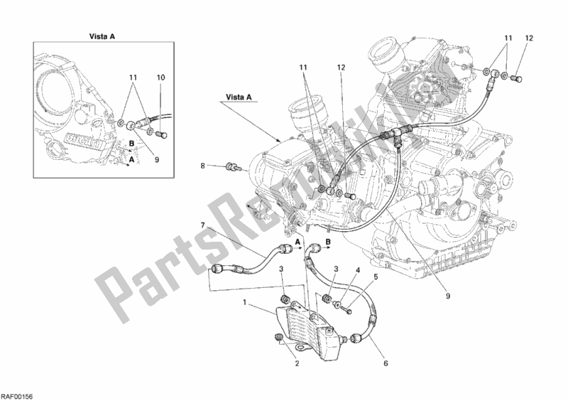 Todas as partes de Radiador De óleo do Ducati Sport ST3 S ABS USA 1000 2007